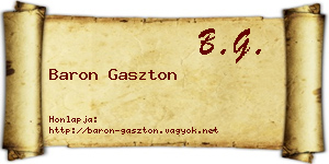Baron Gaszton névjegykártya